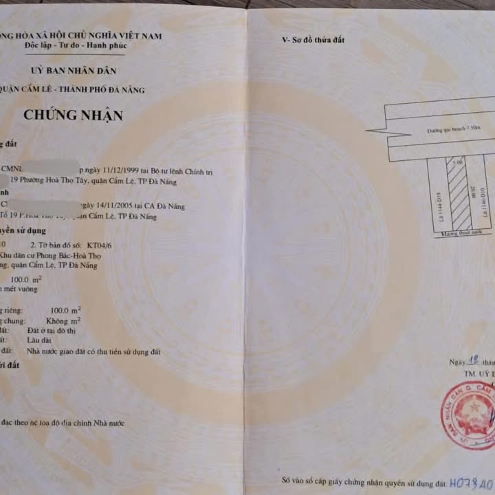 Đất nền Nhất Chi Mai Cẩm Lệ Đà Nẵng 100m² - Sổ đỏ chính chủ!