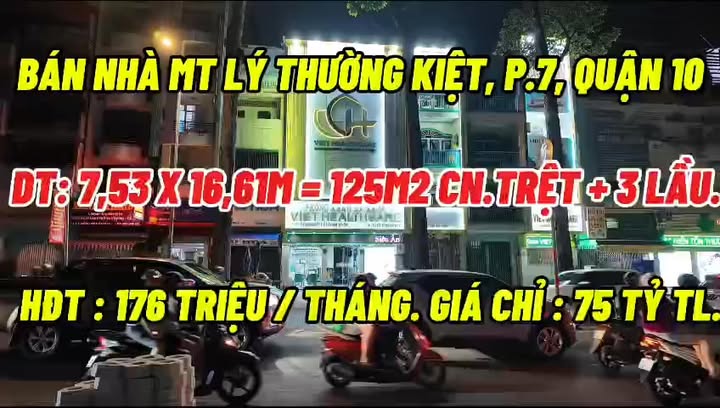 Nhà MT Lý Thường Kiệt Q10 125m² - Dòng tiền 176 triệu/tháng!