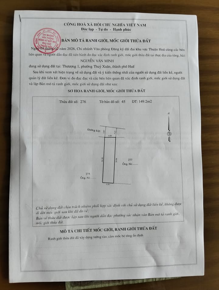 Đất Nền Sổ Đỏ 150m² Cạnh KQH Đồng Cát, Huế - Giá 1.5 Tỷ
