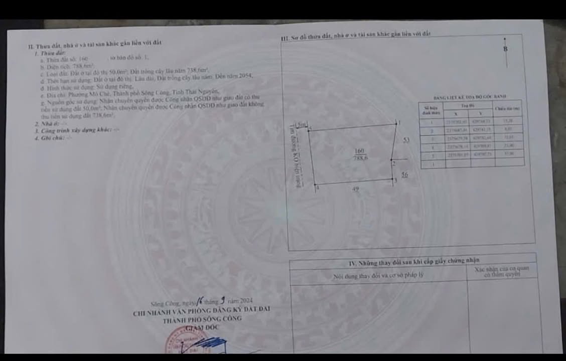 Đất Sông Công 800m² Mặt Tiền Nhựa - Giá Tốt 2 Tỷ