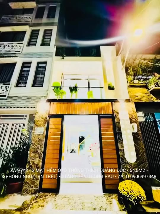 Nhà 2 Mặt Hẻm Ô Tô Thích Quảng Đức, Phú Nhuận - 56m², 3PN, Giá 9.8 Tỷ