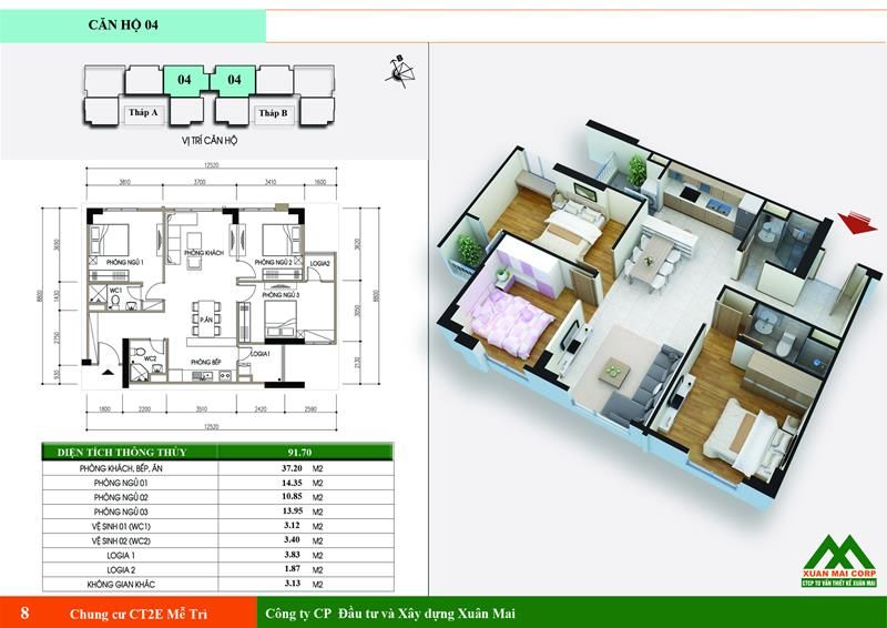 Chung cư VOV Mễ Trì Plaza 92m² - Căn góc 3PN, Sổ đỏ chính chủ
