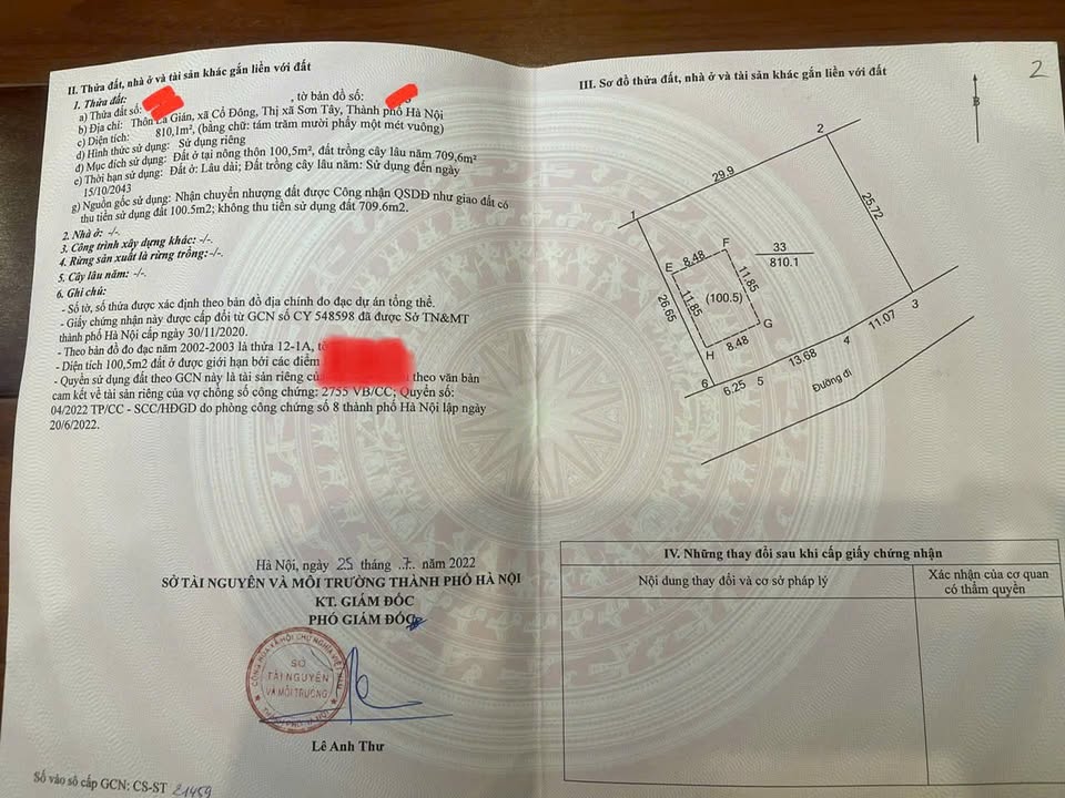 Đất nền 800m² La Gián, Cổ Đông - Tiềm năng phân lô 6 nền, giá 8 tỷ