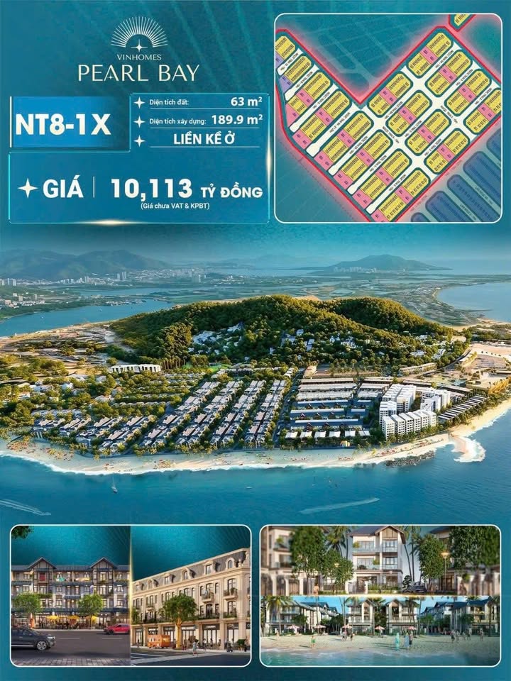 Nhà phố Vinhomes Pearl Bay Nha Trang 63m² - Sát biển, đầu tư sinh lời!