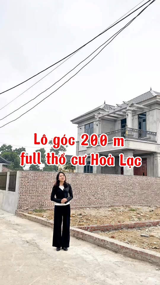 Đất nền Hòa Lạc 200m² - Đất thổ cư 100% - Lô góc hiếm có!