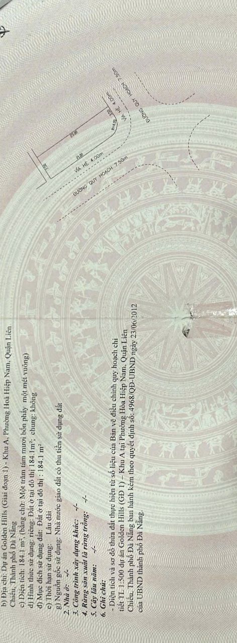 Bán Đất Goldenhills Đà Nẵng - Lô Góc 2 Mặt Tiền 184m²