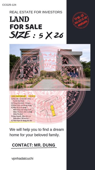 Bán Đất Củ Chi 130m² Mặt Tiền 12m - Sổ Hồng Full Thổ Cư