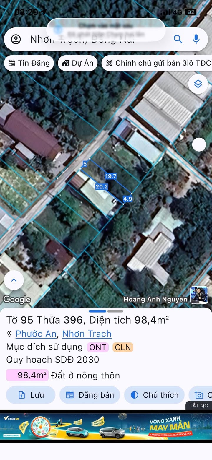 Đất nền Xã Phước An, Nhơn Trạch 98m² giá 1.4 tỷ - Sổ đỏ chính chủ!