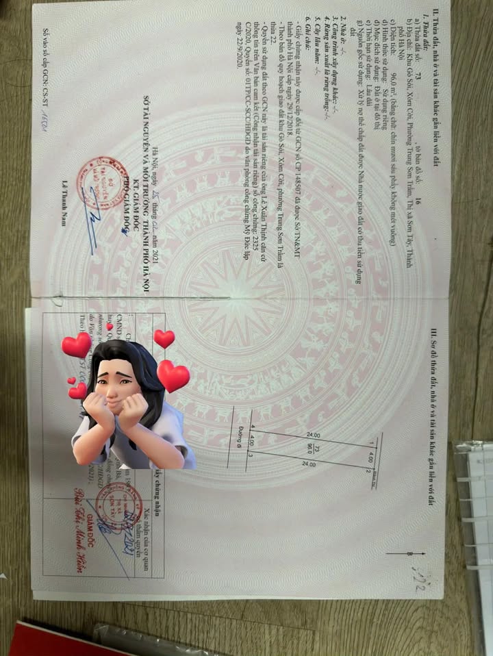 Đất thổ cư 96m² Phường Sơn Lộc, Sơn Tây - Chỉ 1.9 tỷ, ô tô vào tận nơi