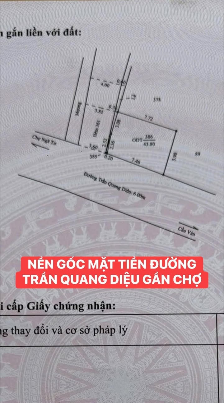 Đất nền Trần Quang Diệu Cái Răng 43.8m² - Pháp lý rõ ràng!