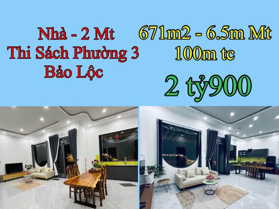 Nhà Mặt Tiền Thi Sách Bảo Lộc 671m² - 2.9 Tỷ, Vườn Rộng, Thiết Kế Hiện Đại