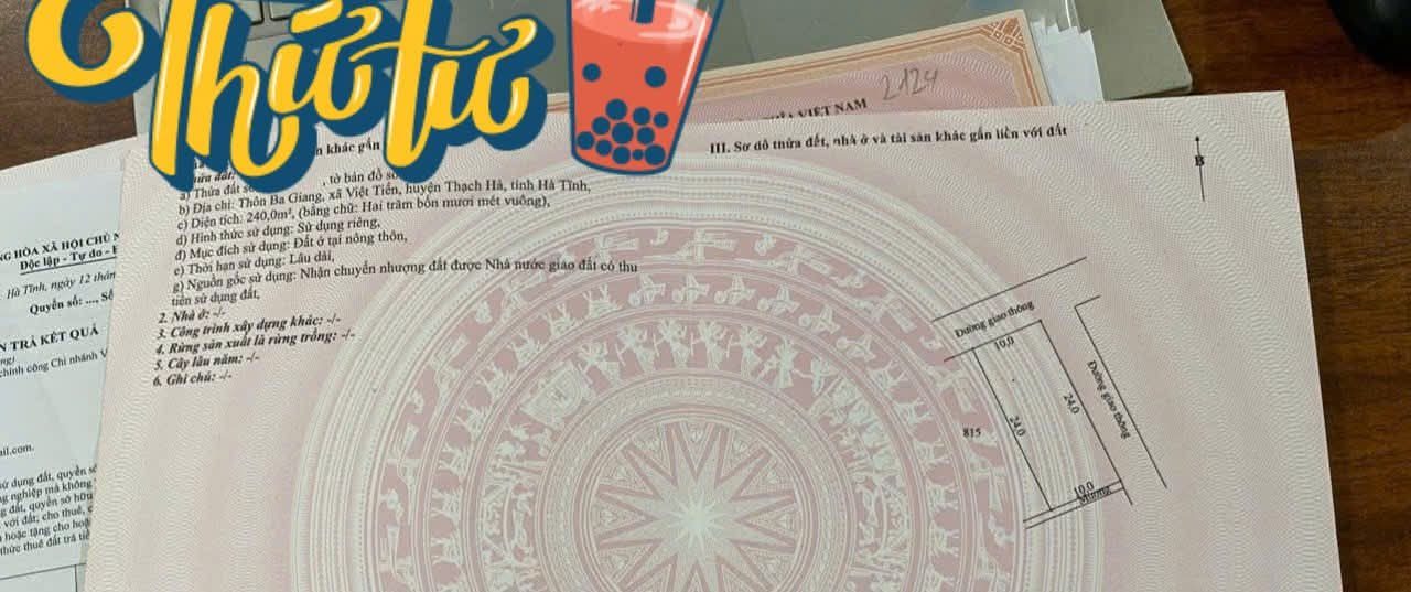 Đất nền VSIP Hà Tĩnh 240m² giá 3 tỷ - Sổ đỏ chính chủ, đầu tư sinh lời!