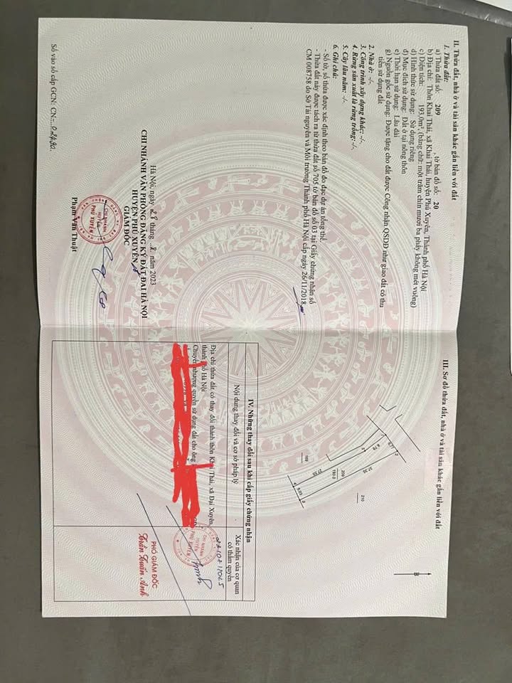 Bán Gấp 2 Lô Đất Vàng Trục Chính Khai Thái, Phú Xuyên - 193m² - Chỉ 17.5 Tỷ/Lô