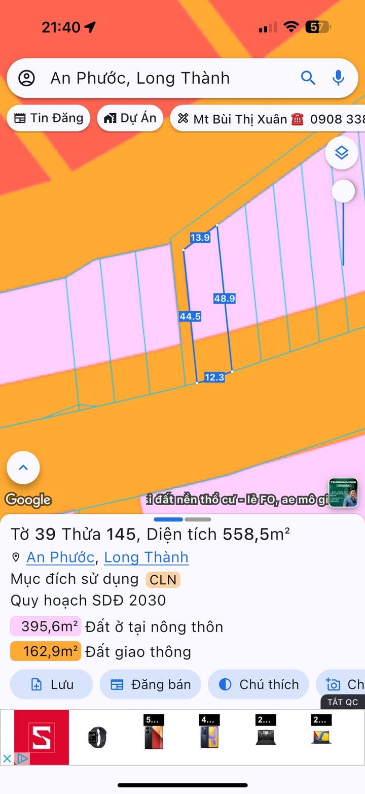 Đất Vàng MT KCN Long Đức, Long Thành - 547.3m² Kinh Doanh/Xưởng Nhỏ