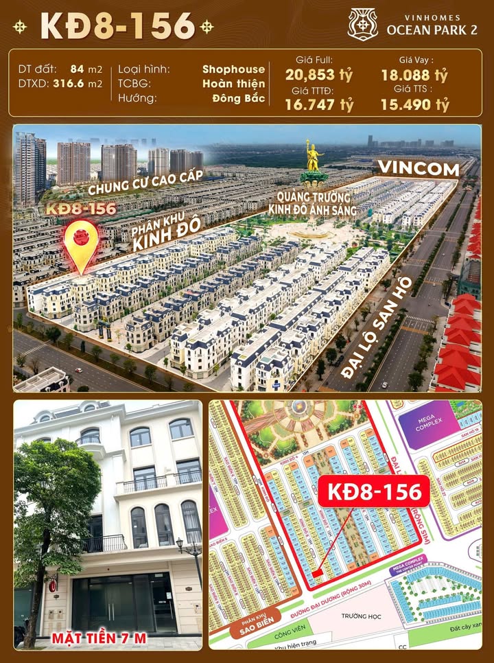 Shophouse Ocean City 84m² - Vị trí đắc địa, dòng tiền 3.2 tỷ/3 năm