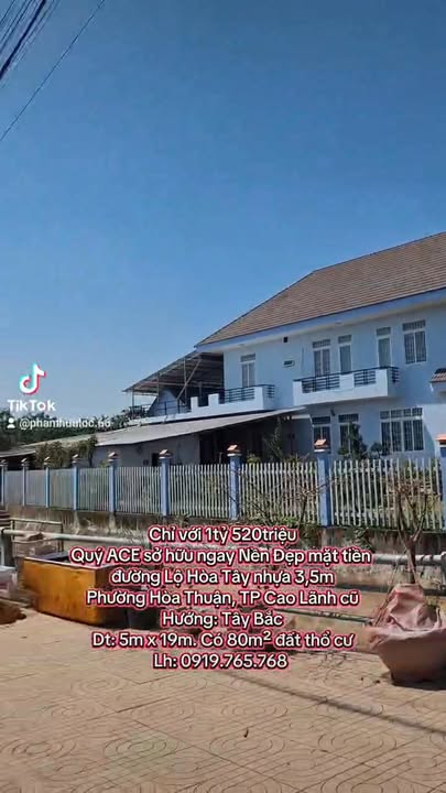 Đất nền Lộ Hòa Tây, Cao Lãnh 95m² - Tiềm năng tăng giá vượt trội!