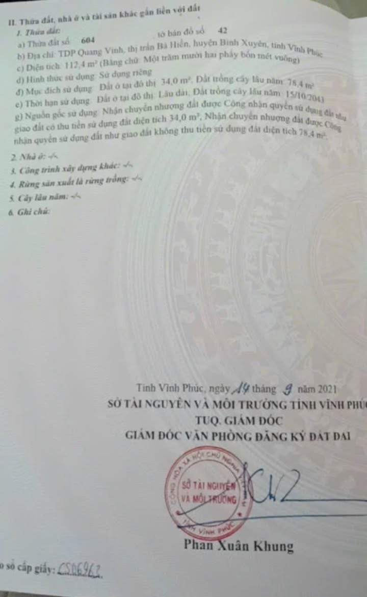 Đất nền Bá Hiến Bình Xuyên 112m² chỉ 1.5 tỷ - Sổ đỏ chính chủ