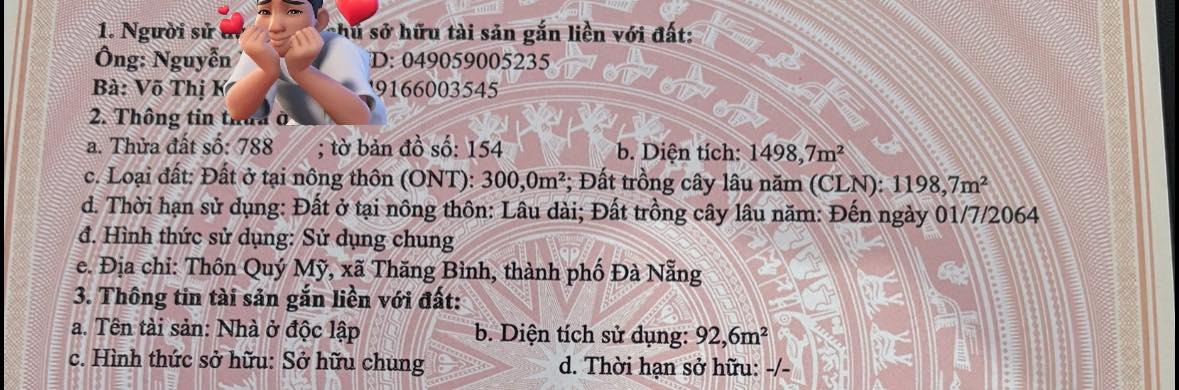 Đất Nền 1500m² Sổ Hồng Tại Thăng Bình, Quảng Nam - Cơ Hội Đầu Tư Vàng