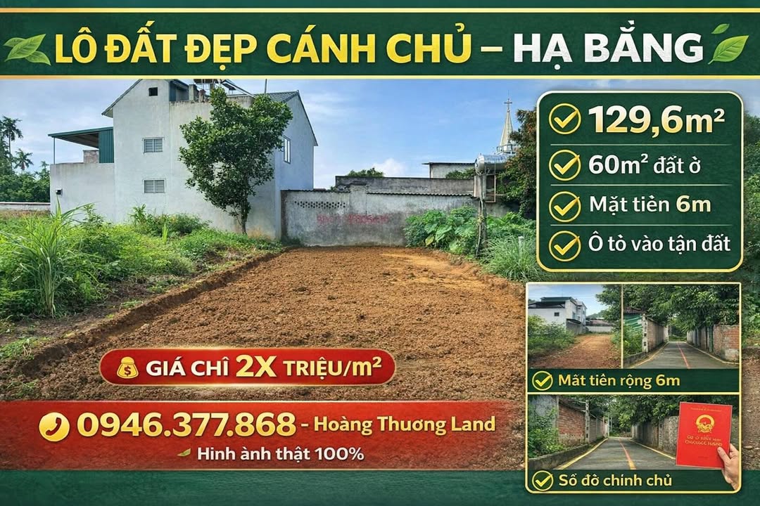 Đất nền Thạch Thất 129.6m² - Sổ đỏ chính chủ, ô tô vào tận nơi!