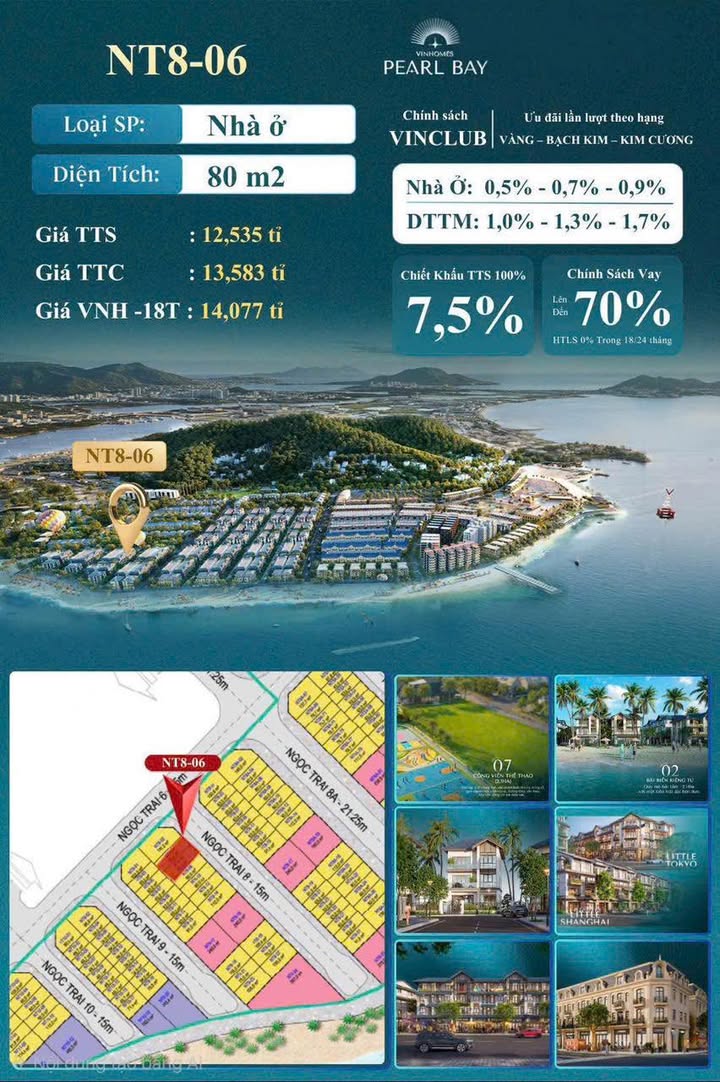 Liền kề Vinhomes Pearl Bay Nha Trang 80m² - Sổ hồng sẵn, giá tốt