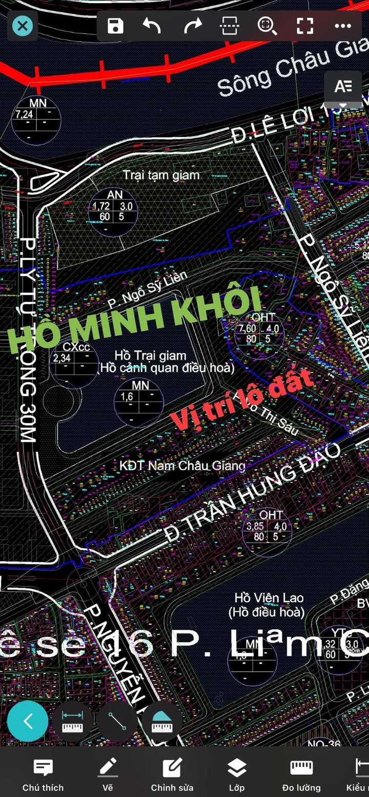 Đất Vàng Võ Thị Sáu - Hồ Minh Khôi, Phủ Lý: 186m² View Hồ, Giá Thỏa Thuận
