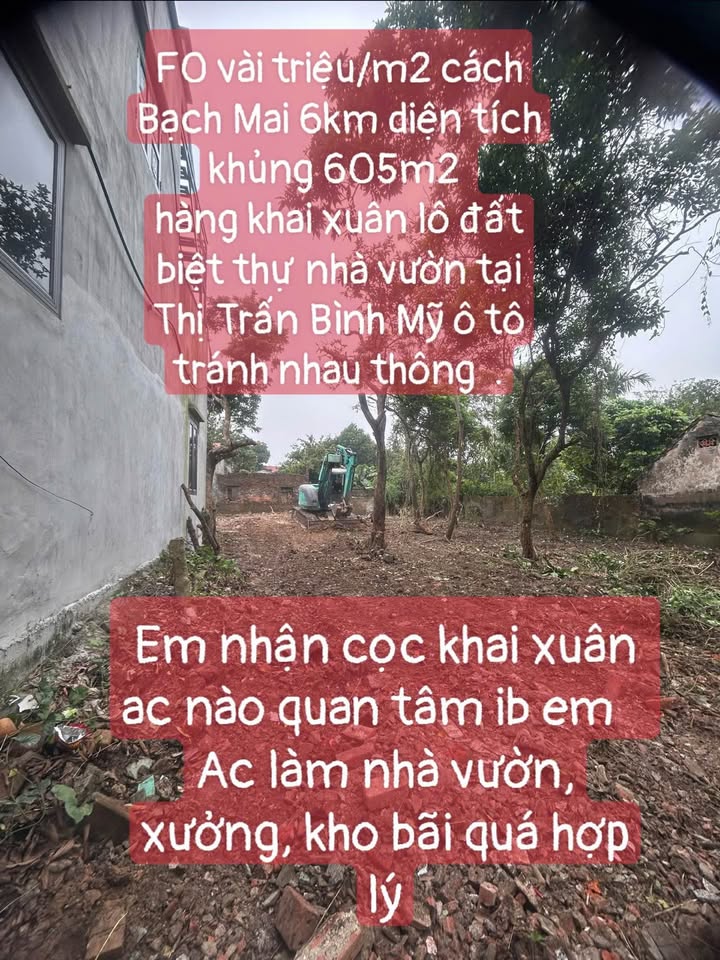 Đất nền Thị trấn Bình Mỹ, Hà Nam 605m² - Tiềm năng tăng giá vượt trội!