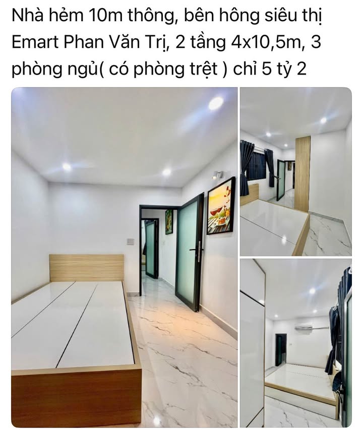 Nhà Hẻm 10m Gò Vấp - 42m², 3PN, 5.2 Tỷ, Gần Emart