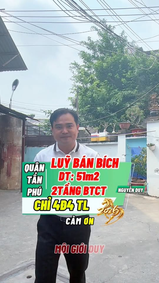 Bán nhà Lũy Bán Bích Tân Phú 51m² giá 9.85 tỷ - Vị trí đẹp hẻm xe hơi