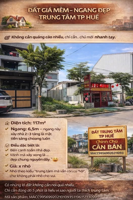 Đất nền Xuân Phú TP Huế 117m² - Vị trí đắc địa trung tâm!