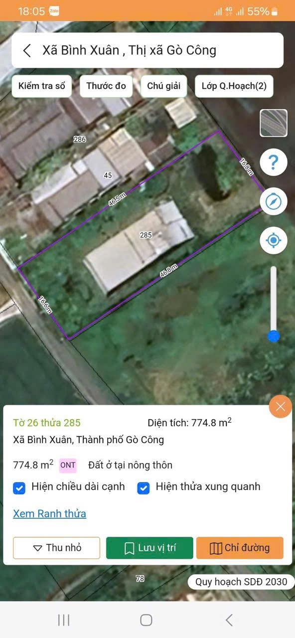 Đất vườn Bình Xuân Gò Công 736m² giá 1.5 tỷ - Sổ hồng sẵn sàng
