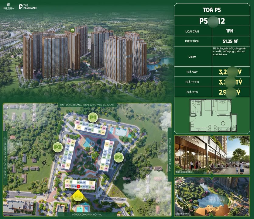 Căn hộ 1PN+ Imperia Ocean Park 51m² - Giá 2.9 Tỷ, Dòng Tiền Hấp Dẫn