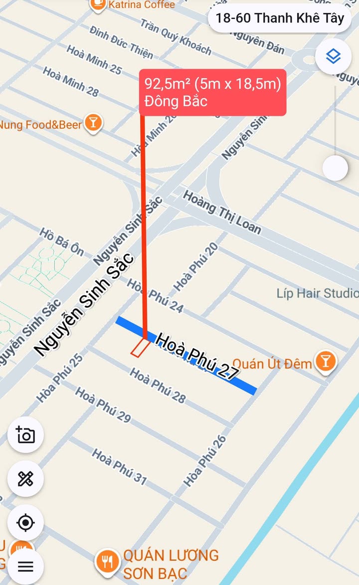 Đất nền Khu E Phương Trang Liên Chiểu 92.5m² 6.87 tỷ Sổ hồng sẵn