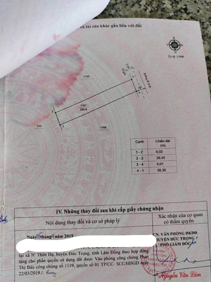 Đất Thổ Cư Đức Trọng 228m² Mặt Đường Bê Tông - Giá 980 Triệu