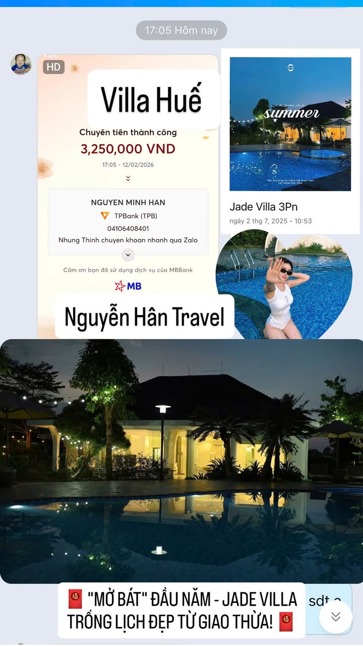 Cho thuê Villa Jade Huế - Đêm Giao Thừa & Mùng 1-6