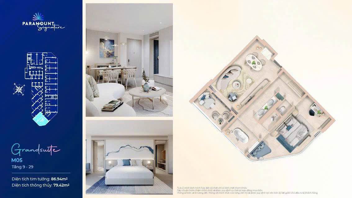 Căn hộ góc Paramount Signature Nha Trang - 86m² - View biển đỉnh chỉ từ 8.8 tỷ