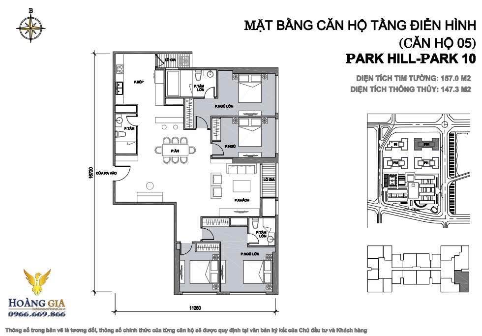 Căn hộ Times City Hai Bà Trưng 157m² - Căn góc view Đông Nam