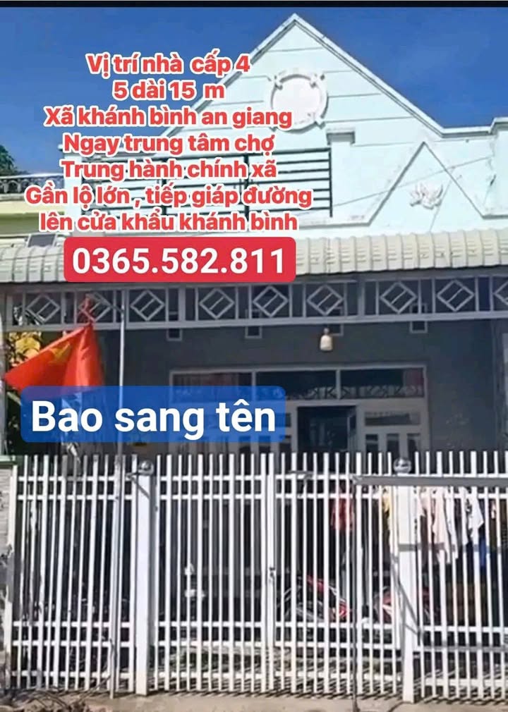 Nhà 75m² Sổ Đỏ Chính Chủ - Gần Chợ Khánh Bình, An Giang