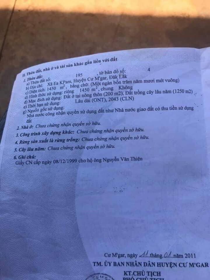 Nhà vườn Cư M'gar 1068m² giá 1.8 tỷ - Sát hồ Buôn Joong view đẹp