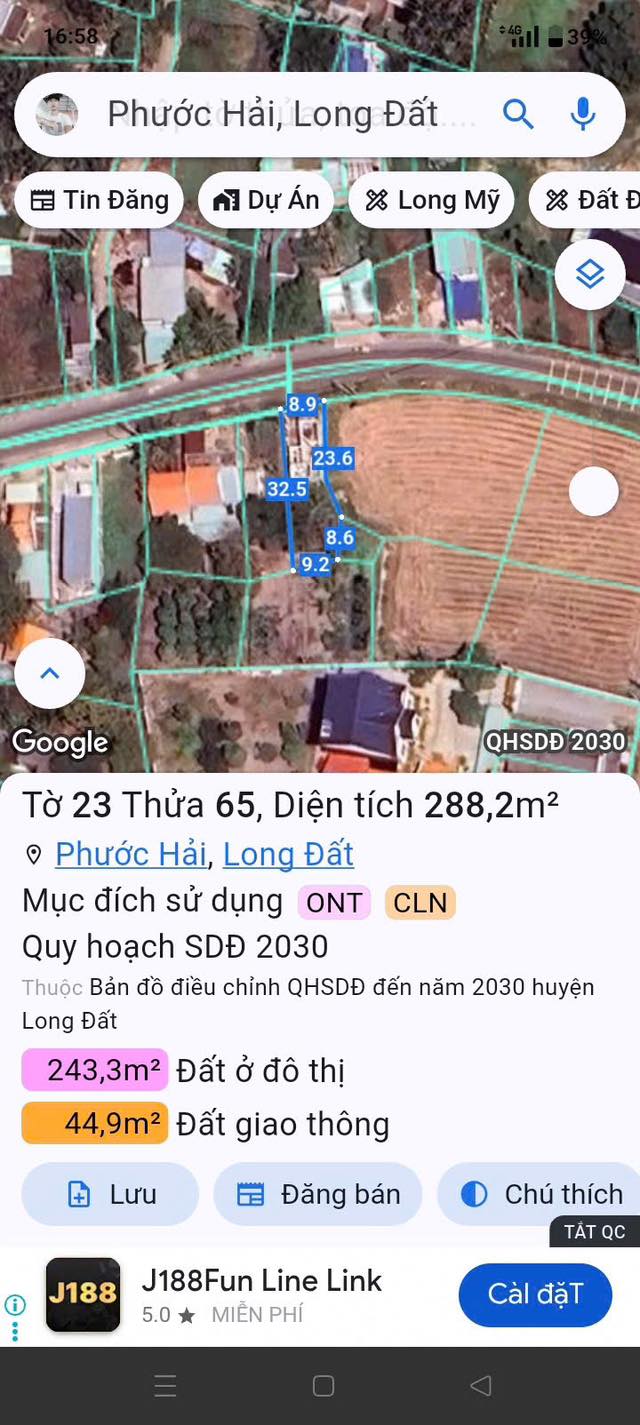 Bán Đất Mặt Tiền Nguyễn Hữu Cảnh Phước Hải 285m² - Vị Trí Đắc Địa