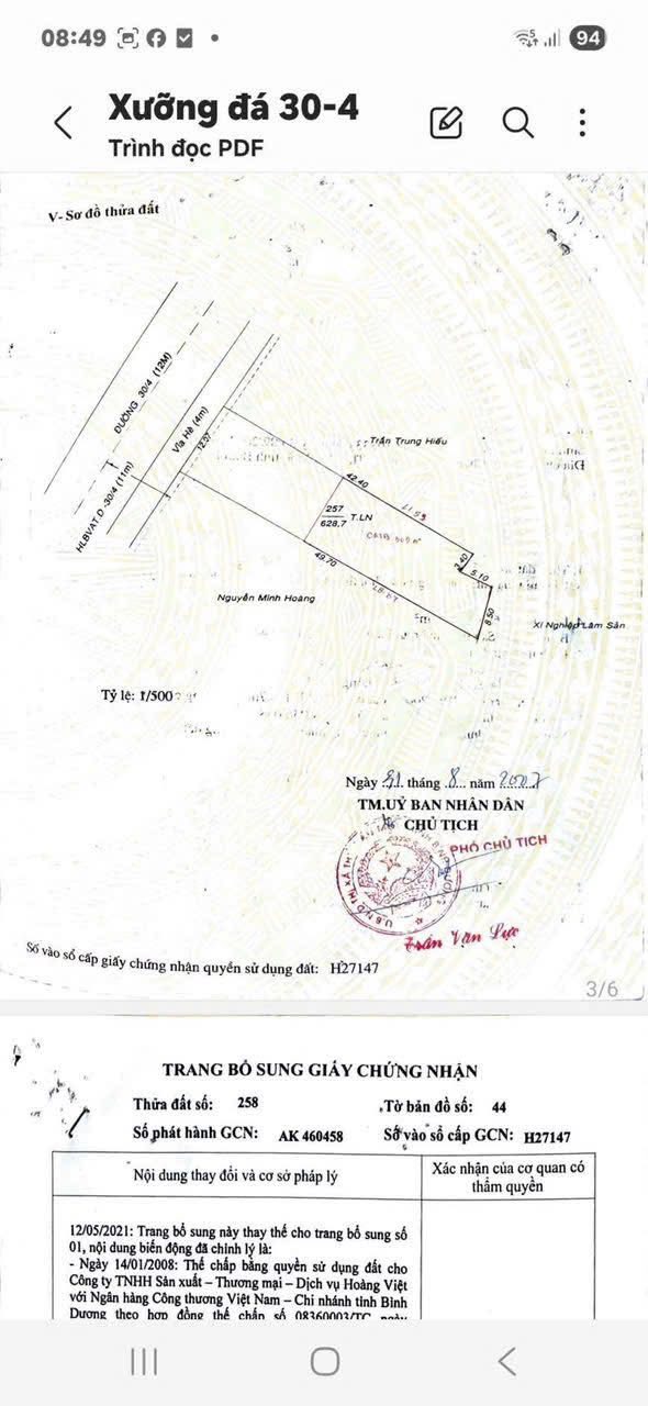 Mặt Tiền Đường 30/4 Thủ Dầu Một 628m² - Kinh Doanh Đa Ngành