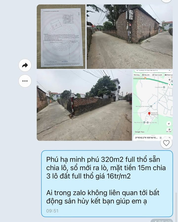 Đất nền Sóc Sơn 320m² giá 5.12 tỷ - Đất thổ cư 100%, sổ hồng sẵn!