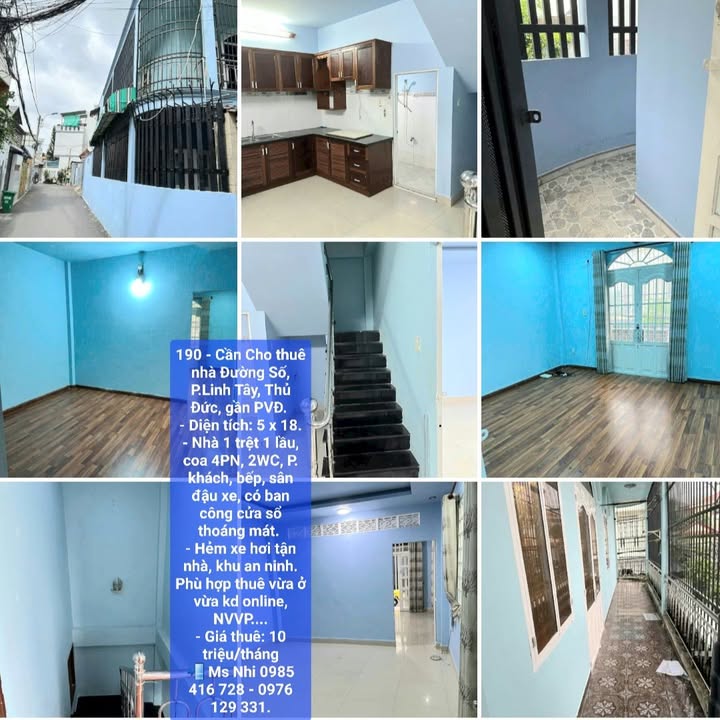 Nhà 1 Trệt 1 Lầu 4PN Đường Số, Linh Tây, Thủ Đức - Giá 10 Triệu