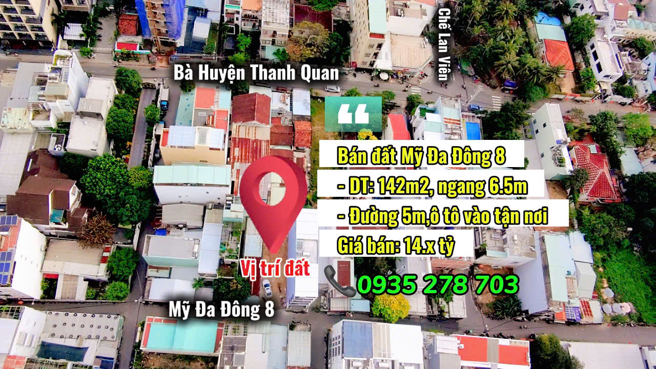 Bán đất Mỹ Đa Đông 8 Mỹ An 142m² giá 14.9 tỷ - Vị trí vàng xây Villa