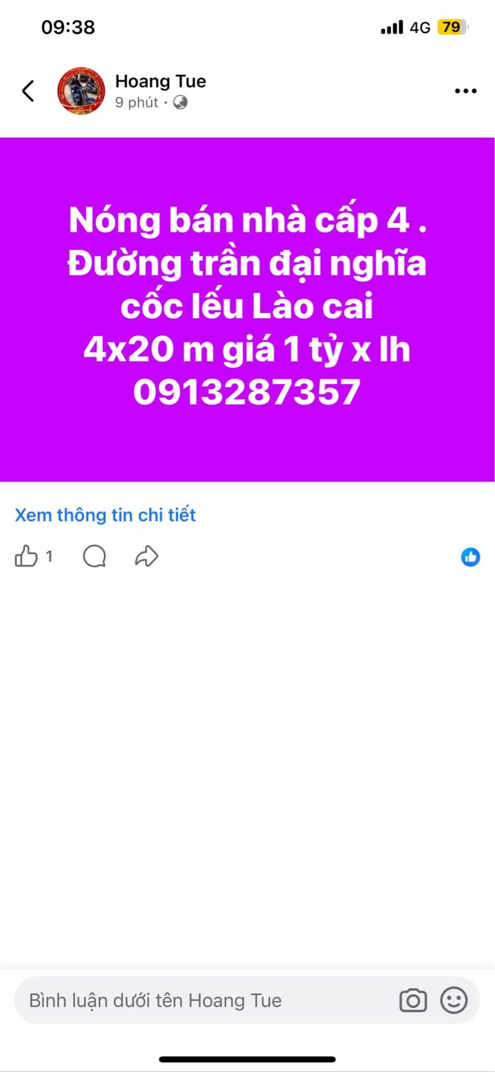 Bán Gấp Nhà Cấp 4 Trần Đại Nghĩa, Lào Cai - 80m² Giá 1 Tỷ