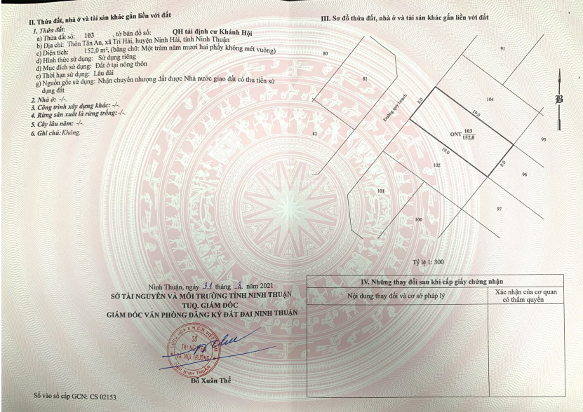 Đất nền TĐC Khánh Hội Ninh Hải 152m² 2.28 tỷ Sổ đỏ chính chủ