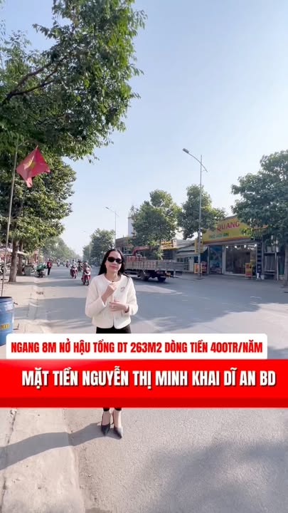 Mặt tiền Nguyễn Thị Minh Khai, Dĩ An - Dòng tiền 400tr/năm, DT 263m², Ngang 8m