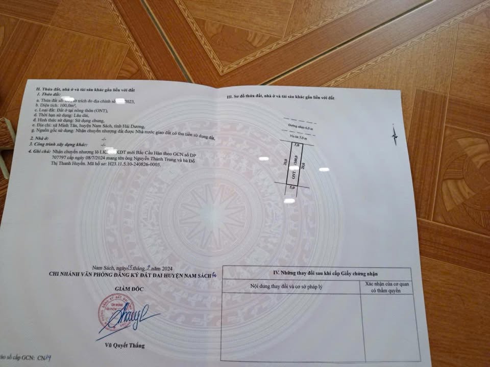 Bán Đất Nền Nam Sách 100m² - KĐT Bắc Cầu Hàn, Sổ Đỏ Chính Chủ