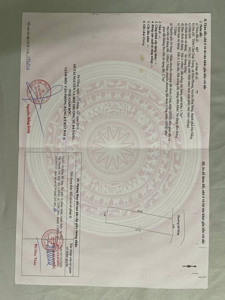 Đất nền Cẩm Toại Trung Hòa Vang 100m² giá 950 triệu - Tiềm năng tăng giá!