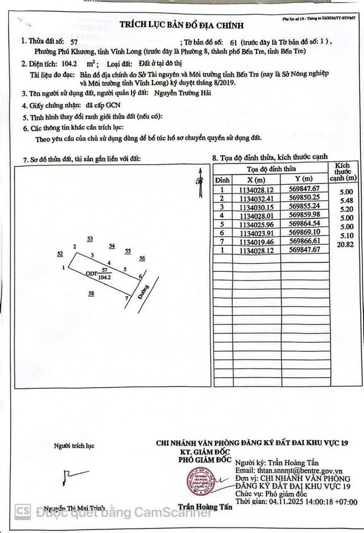 Đất nền Phú Khương Bến Tre 104m² giá 980 triệu - Đất thổ cư 100%