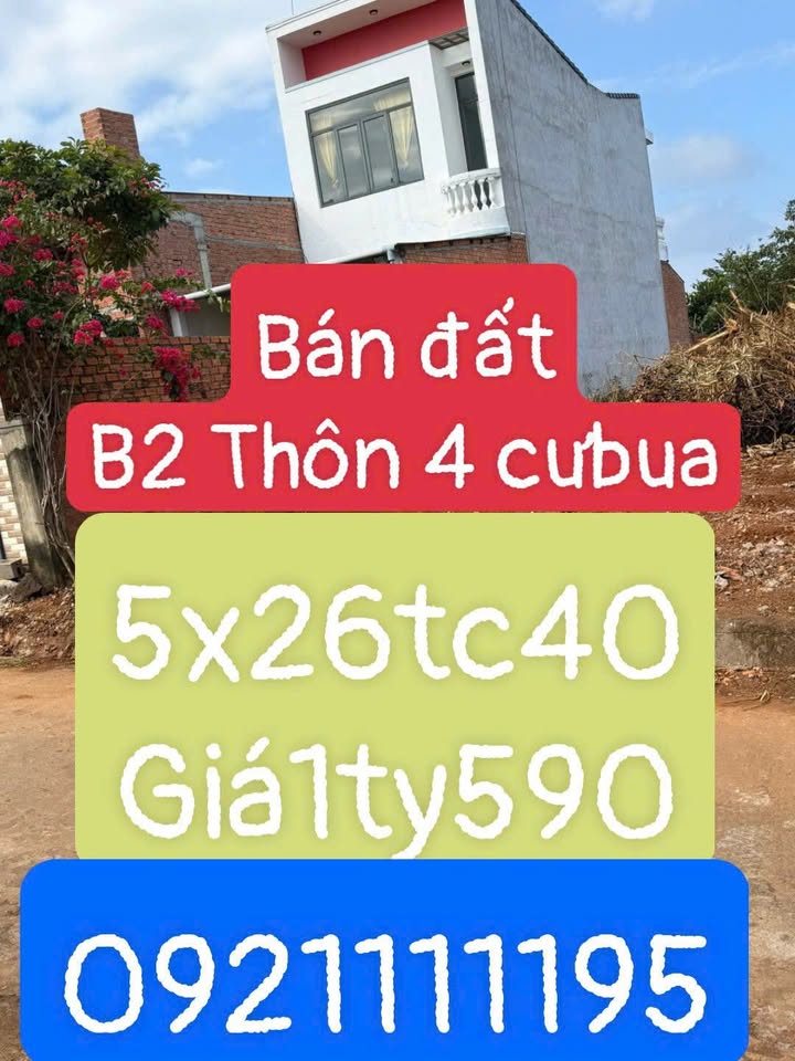 Đất mặt tiền Cư ÊBur 130m² giá 1.59 tỷ - Sổ đỏ chính chủ!